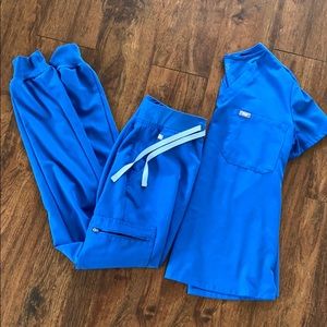 FIGS royal blue Catarina Zamora set XS